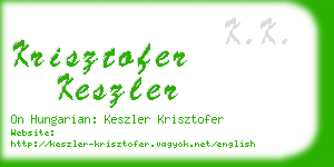 krisztofer keszler business card